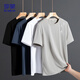 Camiseta de manga corta Romon para hombres en verano Nuevo sudor que absorbe sudor y transpirable Versátiles Versátiles Top Zh831 Black M