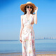 Guiqi three-piece swimsuit for bathing in hot springs, conservative belly-covering, high-end sexy slimming long skirt, beach vacation photo swimsuit, pink, one size fits all, recommended 80-120 Jin Jin equals 0.5 kg
