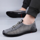 Der neue 2025 -Atmungs -Mesh -Hollohloch des alten Mannes am alten Mann atmungsaktives Mesh Casual Schuhe Sport und lässige Flugschuhe grau (15696) 39