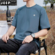JEEP SPIRIT棉短袖T恤男士ins夏季百搭白色体恤港风情侣款宽松半袖上衣服潮 白色棉短袖-1365 S 【建议90-115斤】