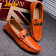 Jeep (JEEP) summer and summer new men's beanie shoes Korean version lazy shoes low top driving leather shoes soft surface soft sole trendy men's casual shoes black 9216/high-end wear-resistant and non-stinky feet 39
