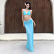
Ershan Ji Bikini Swimsuit Women's Summer Sexy Hot Spring Three-Point Backless Belly Covering Belly Slimming Beach Long Skirt on the Beach. Sky Blue Swimsuit (Waist Chain is Shooting Props) L ​​Recommended 110-125 Jin [Jin equals 0.5 kg]