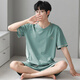 
Yalu pajamas men's summer short-sleeved summer style modal thin style teenagers can wear summer men's home clothing suit QDM3519# L