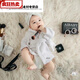 Full moon photo clothes props newborn photography props 100 days newborn photography clothing baby photo clothes headwear top overalls socks small newborn 02 months
