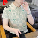 皮尔卡丹（pierre cardin）新款男士纯欲风polo.衫时尚韩版半袖青年印花棉质吸汗透气短袖t恤 9226白色 M 90-100斤