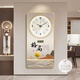 
Hanxuan modern light luxury living room electronic clock hanging painting vertical version perpetual calendar decorative painter mural for silent wall clock entrance G6227 watch model/black hand 70*140 (recommended wall surface 0.9-1.0 meters) crystal picture pvc gold edge