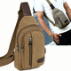 Cool Kangaroo KQ Bag 2025 Новая мужская сумка для грудной клетки Canvas Bag Сумка мужская сумка для плеча на плечо корейская маленькая рюкзак повседневная сумка для талии коричневая оксфордская ткань (с отверстием для наушников) 9903