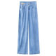 AEMAPE Sommer dünne Tencel Jeans Damen 2025 neue lose weite Beinhosen hohe Taille schlanke beliebte gerade Hosen 878 blaue Hose 27 empfohlen 90-100Jin Jin entspricht 0,5 kg
