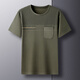 MrjeysXs Sommer loser runder Nacken halbärmeliges Hemd Dad Dad Dad Kurzärärmelte T-Shirt Herren Style Vatertag mittlerer und älterer TC-691 Navy Blue M 165