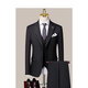 Bazeordun Light Luxury Brand Bräutigam-Anzug Set für Männer dreiteilige Hochzeitskleidergeschäft Casual Areifen Streifenanzug 9905 Schwarz (Anzug + Weste + Hosen) m