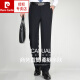 皮尔卡丹（pierre cardin）中老年西裤男正装含桑蚕丝夏季休闲裤薄款冰丝直筒裤子 9902黑色【夏季含 桑蚕丝】 29 【腰围2尺2】