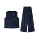 Vanchiman Design Traje de moda de chaleco de color sólido para mujeres 2025 Summer Nuevo pantalones de pierna ancha Set M9759 Royal Blue XL
