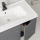 Jiumu Intelligenter Raum Aluminium Badezimmerschrank Badezimmer Keramik integriertes Badezimmer Badezimmer Badezimmerschrank Kombinierter Waschtisch Doppelte Hauptschrank 1047 Keramik Badezimmer + Bogenspiegelschrank (Schrank (
