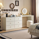 Quanyou Home French Cream Style Retractable Dressing Table Cabinet Integrated Bedroom Dressing Table Office Study Desk Storage Cabinet
