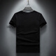
DKPQ Vasaqi Summer New Hot Diamond Short Sleeve T-shirt Men's Slim and Evergrande Social Guy Round Neck Large Size Half Sleeve Top 1048 Black S (suitable for 90-110Jin [Jin equals 0.5 kg])
