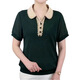 XCFEHT2025 T-shirt de revers d'été Small Shirt avec diamants, tempérament à la mode, haut à manches courtes de la mère lâche et mince pour les femmes, noir / 866 de haute qualité 5xl [145-160jin [Jin est égal à 0,5 kg]]]