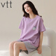 VTT Pyon Pyjamas en coton Pure pour femmes en été shorts en coton pur Pure Shorts d'été Nouveaux jeunes femmes vêtements maison V Slevés courts: YZT9854 M