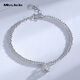 Miss JuJu pt950 platinum pearl bracelet for women, platinum round bead crown pendant bracelet, weight 6.9-7.1g, length 16+2cm