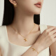 Chow Tai Fook Collier de pendentif en or arc pour les femmes pour femmes chaîne en or (Coût de la main-d'œuvre: 420 moins) EOF1387 45cm en or plein environ 4,00 g