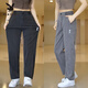 Playboy Laiser Tensi Jeans for Men Loose and Smooth Wide Legs Trendy Brand Summer Long Pants 2025 1048 Gray L [Suggested 115-135Jin [Jin equals 0.5 kg]]