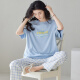 Pajama modal de pantalones largos de manga corta para mujeres en verano de algodón sólido Set 2025 NUEVA Ropa para el hogar de primavera y otoño de gran tamaño y otoño Y8063 Z9717 m [recomendado 80-100Jin [Jin equivale a 0,5 kg] desgaste]
