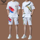 
Armani men's ice silk casual sports suit summer short-sleeved two-piece set high-end trendy T-shirt men's shorts qdbgj-h9856b white suit single size 105/M (suitable for 90-120Jin [Jin equals 0.5 kg])