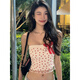 Chuangjingyi chooses hot girl love printed tube top, sexy strapless design, short vest for women, white M