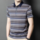 Classic Car High-End Ice Seide T-Shirt für Männer kurzärmelige Sommerdünnstil Horizontal gestreiftes Top Silky T-Shirt Polo Shirt N7003 Orange M 165