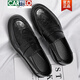 Cartelo echtes Leder -Herren -Slipper fauler Trend Frühling Herrenschuhe Britische Freizeitlederschuhe Koreanische Version von Bohnenschuhen Männer 3518 Schwarz T.S.L Style 38