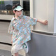 Hualin Fashion Summer Children's Flower Shirt Handsome Junge kurzärmelig trendy Hongkong Stil Modem Modeshirt 6626 Farbe Hemd Single Piece 170