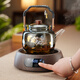 Quandu all-in-one steaming and cooking teapot glass teapot set electric ceramic stove steaming teapot heat-resistant black glass teapot