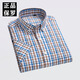 Olester Paul Summer Daddy Plaid Short Sleeve Pure Cotton Shirt Men's Thin Cool Business Casual Evergrande Brand Shirt F983 38 [Suitable for 110-120Jin [Jin equals 0.5 kg]]