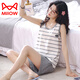 Catman (MiiOW) pajamas for women in summer pure cotton 2025 new vest suspender sleeveless women's summer casual home clothing summer LB: 9902 women's apricot bow English love pure cotton L [No pilling/No fading]