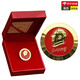 Olevo Chairman Mao badge badge badge commemorative badge brooch Grandpa Mao complete gift box gold commemorative badge red box set red bottom alloy 3 cm red flip box