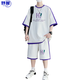 Yuwu hochwertiger Jugend Sommer Neuer Sportanzug 12-15 Jahre alte Jungen Student Kurzärmelte T-Shirt Big Children Ice Seide Short 9928 Beige Anzug l ca. 110-125jin [Jin gleich 0,5 kg] kann getragen werden