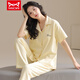 Cat man (miiow) pyjamas en coton pur pour femmes pantalon à manches courtes printemps et été cardigan coréen coréen mignon collier de vêtements d'été