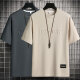 
Chang Luzhu summer men's short-sleeved T-shirt for men loose casual young men's half-sleeved sweat-absorbing and breathable base shirt clothes men's top 829 gray + 829 khaki M 90-110Jin [Jin equals 0.5 kg]