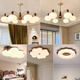 Candeliers de estilo medieval de Hongden Chandeliers de sala de estar Retro American Comedor de la sala de comedor Luz principal Nanyang Style Whole Lamp Package 9069 Modelo [Paquete 14] Tres dormitorios y dos salas de estar