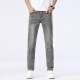 New Balance High-end Men's Jeans Summer Thin Slim Slim Elastic Straight Pants Middle-aged Simple and Versatile Washed Pants 1049 Gray 29