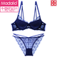 Modal European und American Summer Women's Deep V BH sexy Spitze sammeln BH Top Dünne Boden Dicke Dessous Set Black Hautton 85c