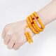 Fat Donglai same style yellow beeswax bracelet Gao Lao 108 Buddha beads chicken oil yellow stone amber bracelet for men and women 6mm beeswax 108 bracelet for women S026