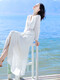 Chu Ziyis weißes Kleid mit Temperament und schlankem Fairy Long Rock Yunnan Reise -Outfit Desert Photography Strandrock Kurzarm AQ20D983 Single Size S s