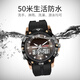 SHISHIMEI Watch Men's Solar Energy Fashion Fashion Fashion Sports Impermeable Natación Doble exhibición Electrónico Luminoso 1049-Negro