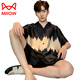 Catman (Miiow) Light Luxury New Men's Pajamas Summer Sensing Sensing Santing Silk Summer Youth Ropa para la ropa del hogar G854 L (altura aproximadamente 170, peso -130 Jin [Jin iguala 0.5 kg])