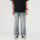 Herren 2025 Sommer Lose Lose Legy Trendy Brand American American High Street Retro Weitbein Hosen Männer Ydn-1098 Hellblau 28