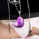 Eternal symbol collectible natural crystal pendant Uruguayan amethyst necklace water drop ice species nine purple fire Valentine's Day gift collectible amethyst-925 silver buckle 1 carat pendant about 5-6 grams
