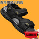 Spider King (Zhizhuwang) Sandalias rotas de verano Nuevos zapatos de playa de cuero genuino de cuero genuino Sandalias sin deslizamiento de doble propósito de mediana edad Conducción Negra 9857 Top Cow Wide 38