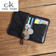 
casa-kupsCK genuine leather wallet mini card bag ultra-thin men's small small leather simple driver's license anti-demagnetization package black