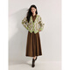 Inman [gleicher Stil im Einkaufszentrum] Inman Jacquard Stricker Strickjagd Sweater 2025 Frühling Frauen neue lose Jacke Tee Green S