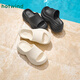 Heißluftdicke Frauen-Pantoffeln 2025 NEUER SOMME NEUER KLEINE OUTDER ERHÖGETE CLASSIGKEITS SANDAALS UNTIGE EIN-SHOT FLIP FLOPS 01 Schwarz (H62W25205) 36-37 s